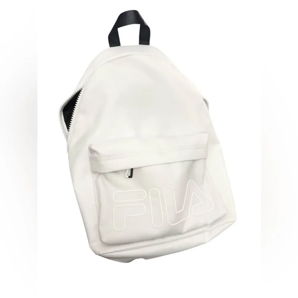 FILA All White Backpack Blue Straps